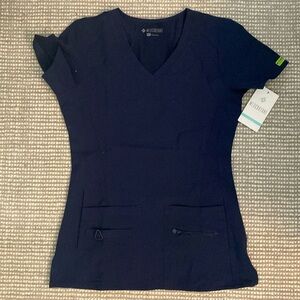 New with tags navy blue scrub top